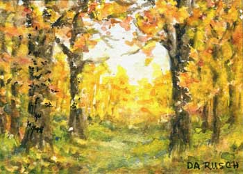 "The Squirrel Woods" by Doris A. Rusch, Fort Atkinson WI - Watercolor - SOLD